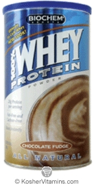 Biochem Kosher 100% Whey Protein Powder Dairy Chocolate Fudge 1.9 LB